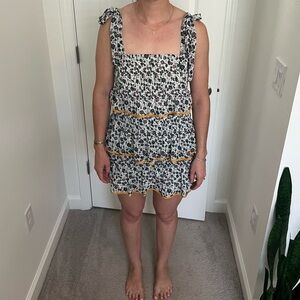 Tularosa Floral Mini Dress with Yellow Accents